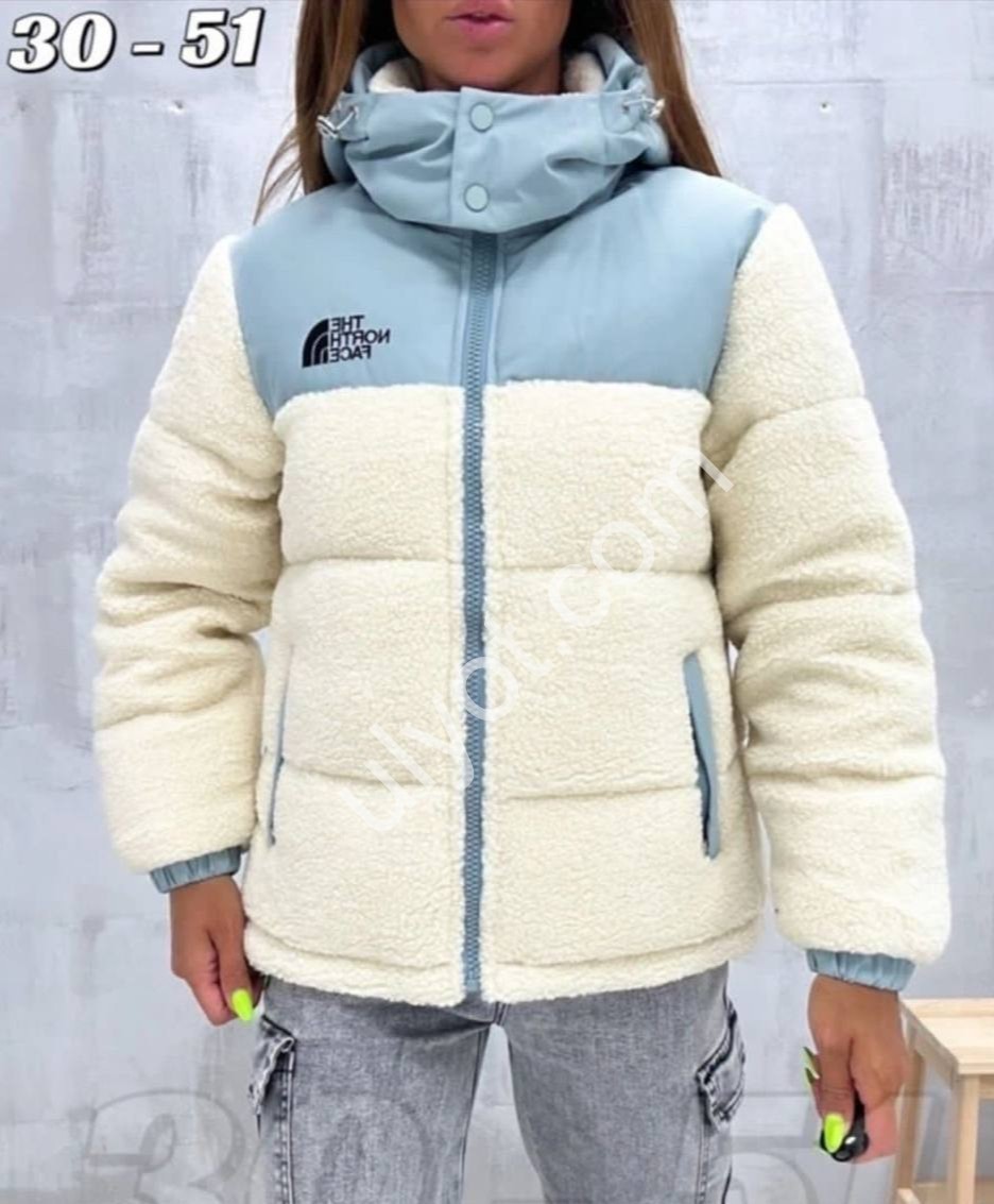 КУРТКА (M-2XL) БІЛИЙ+БЛАКИТНИЙ KL8308