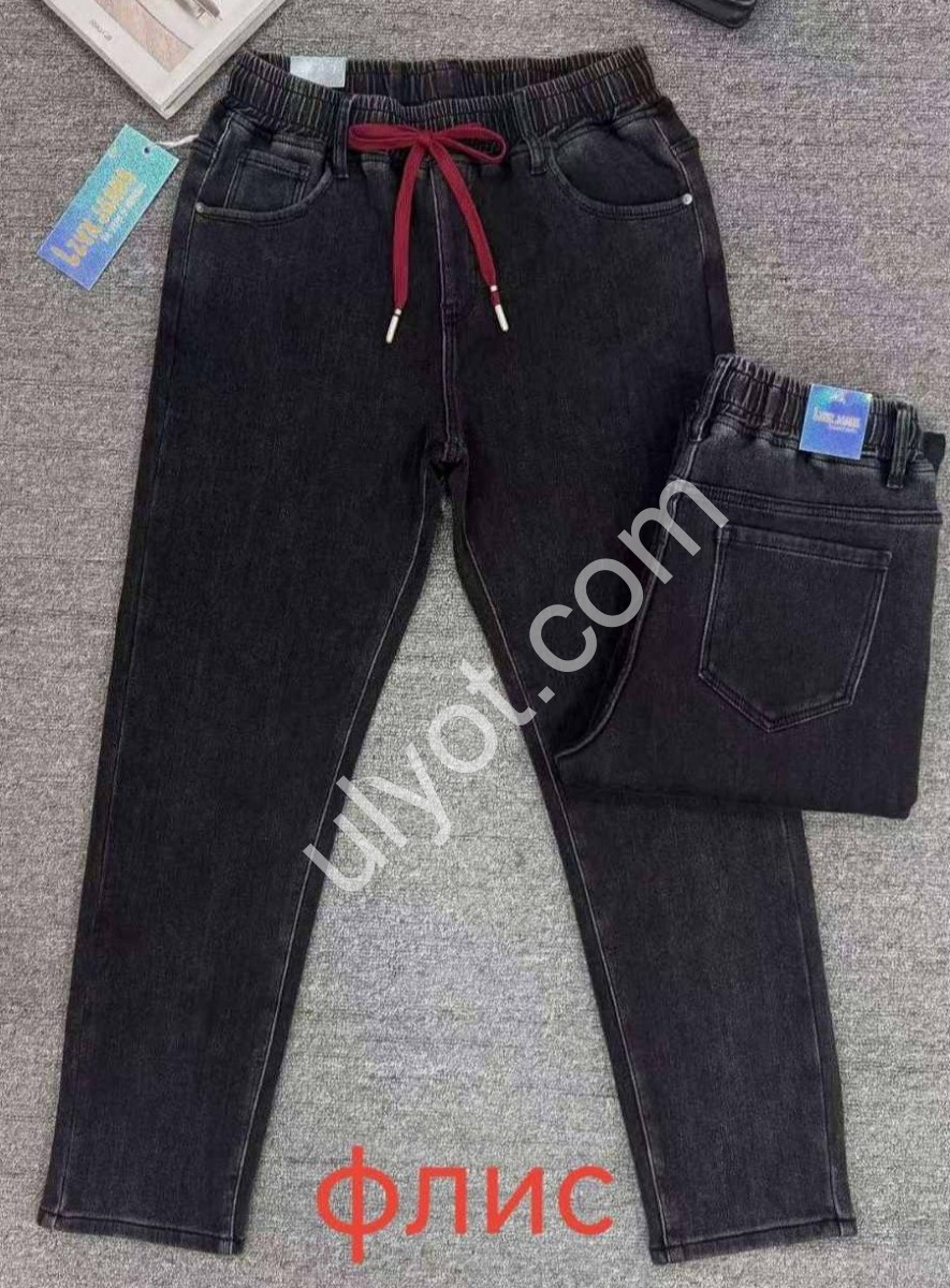 ДЖИНСЫ LZYX (32-38) ФЛИС ГРАФИТ 88307