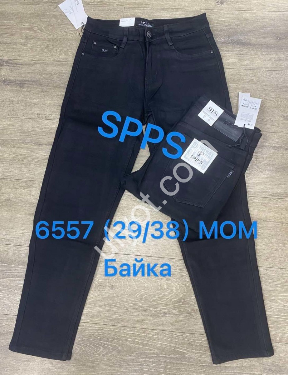 ДЖИНСЫ SPPS (29-38) БАЙКА ЧЕРНЫЙ 6557