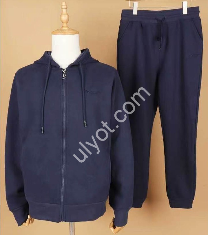 КОСТЮМ JJF (L-4XL) МИКРОМЕХ МАНЖЕТ Т.СИНИЙ 8003
