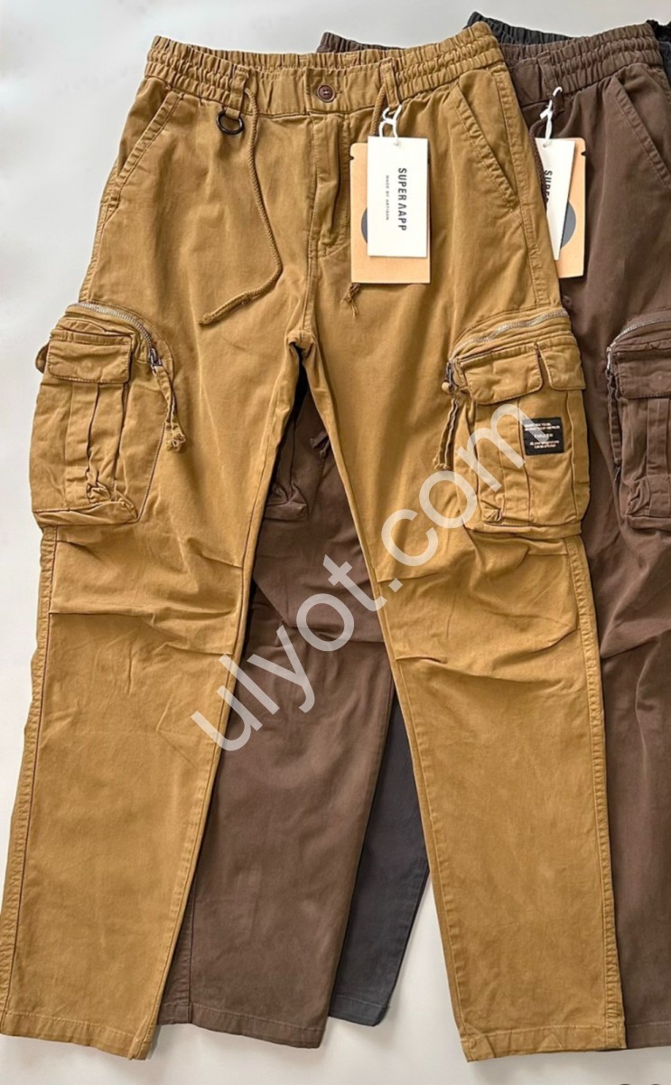 ШТАНЫ (30-38) КАРГО ЧЕРНЫЙ 85913
