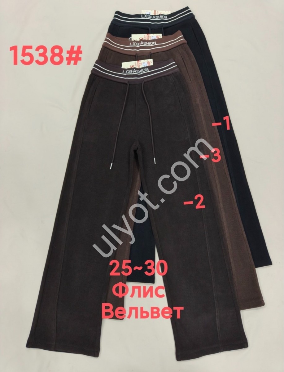 ШТАНЫ (25-30) ФЛИС ЧЕРНЫЙ 1538-1