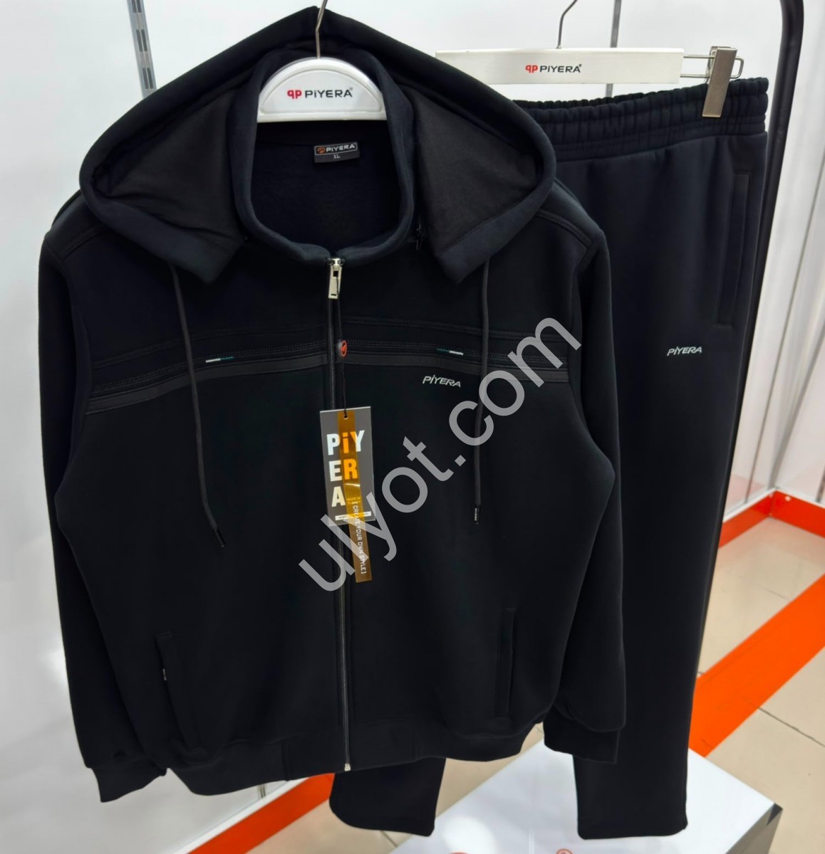 CПОРТ.КОСТЮМ ПИЕРА (M-3XL) БАЙКА ПРЯМОЙ ЧЕРНЫЙ 5243