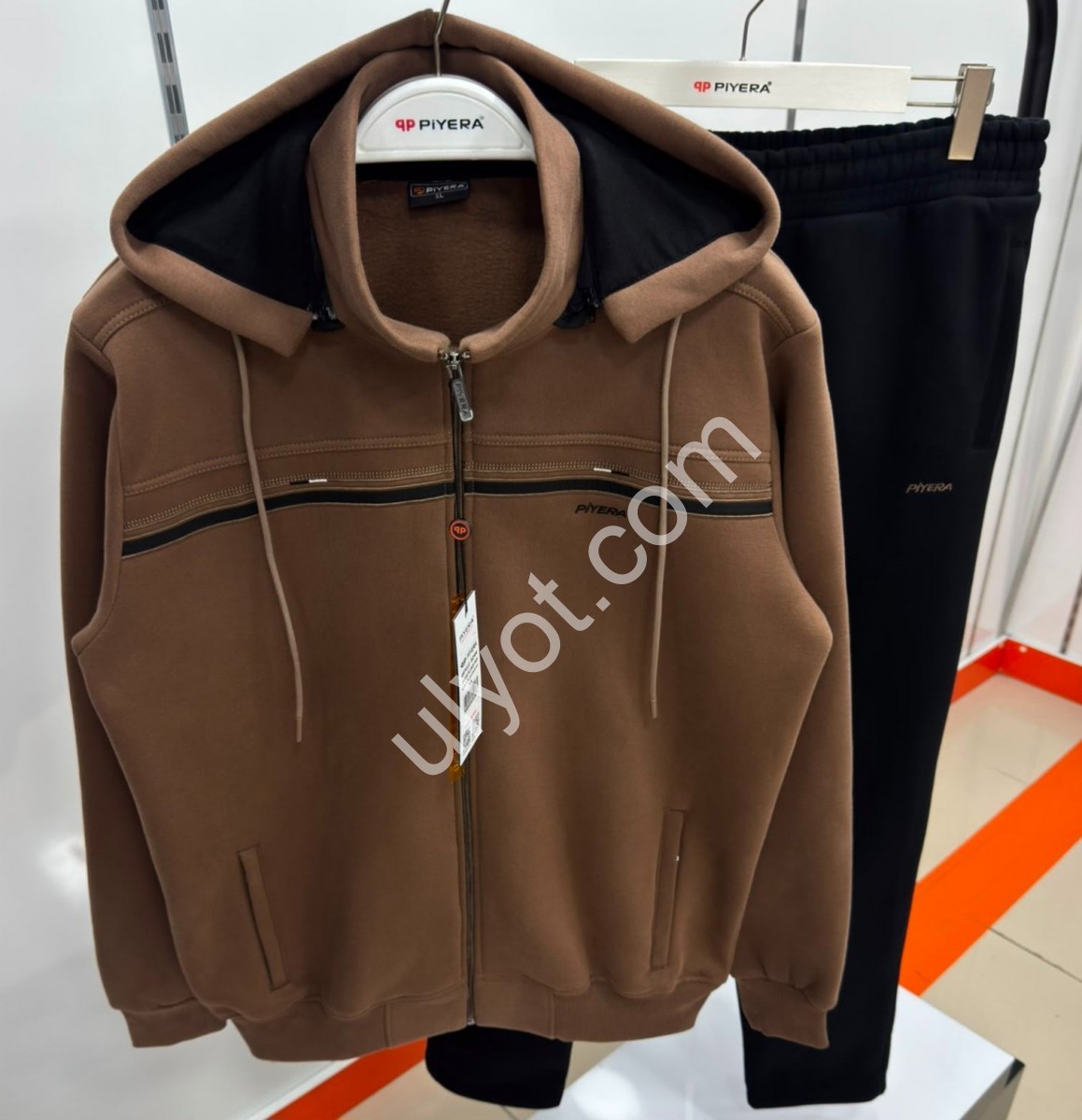 СПОРТ.КОСТЮМ PIYERA (XL-5XL) БАЙКА ПРЯМОЙ КОФЕ 5244