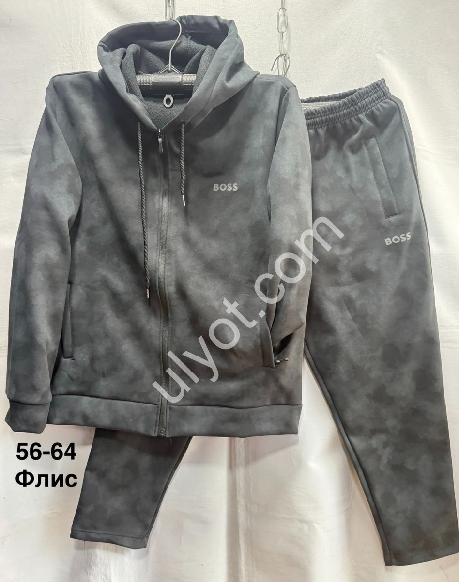 СПОРТ.КОСТЮМ BOSS (56-64) ФЛИС ПРЯМОЙ СЕРЫЙ 