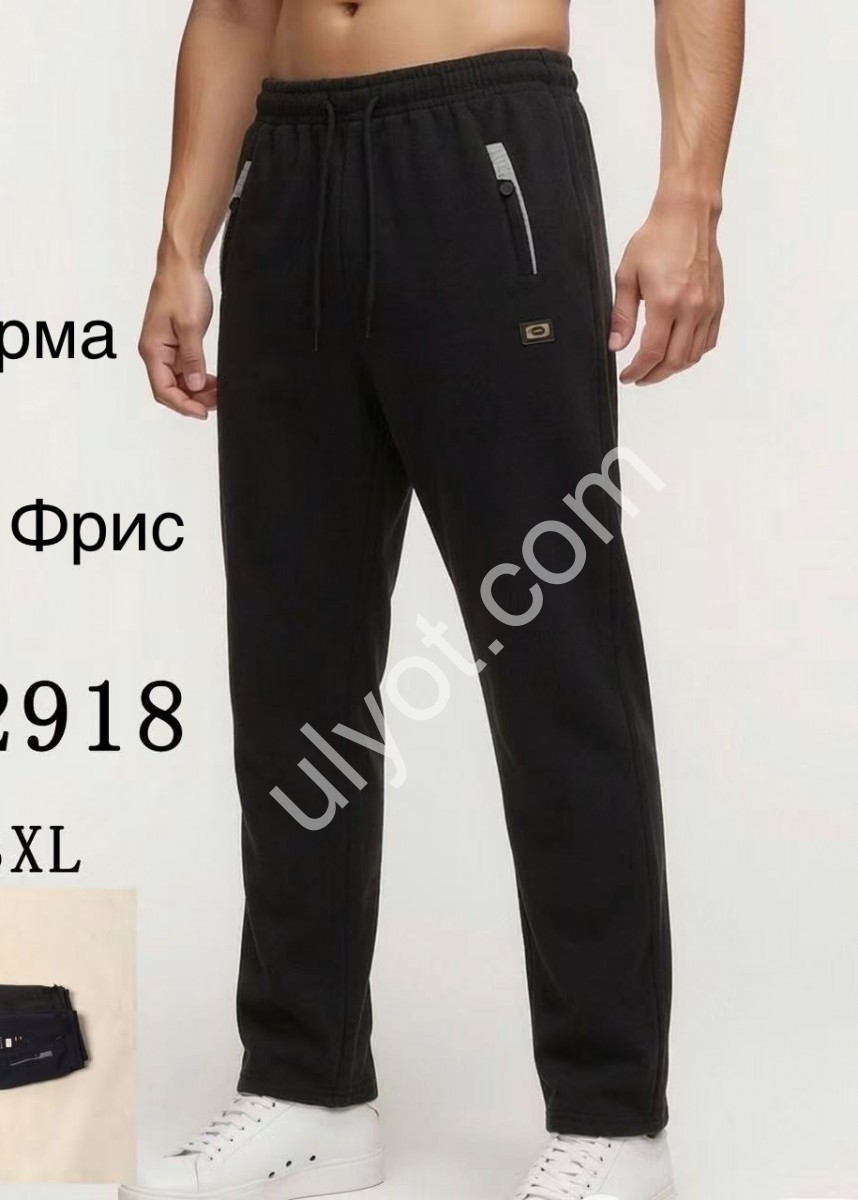 СПОРТ.ШТАНЫ (M-3XL) ФЛИС ПРЯМОЙ Т.СЕРЫЙ 2918