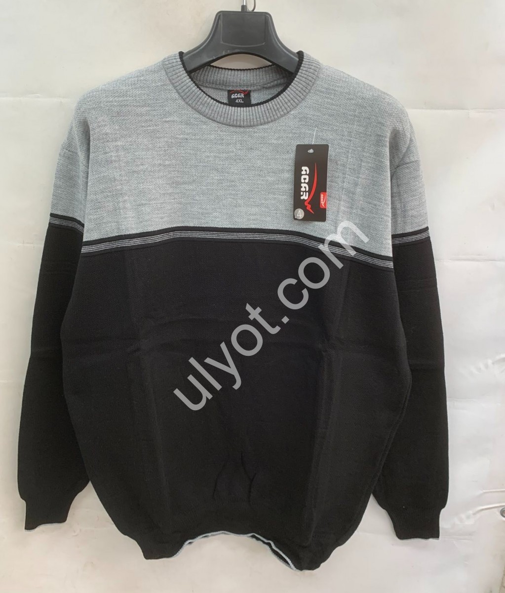 СВИТЕР (3XL-5XL) ЧЕРНЫЙ+СЕРЫЙ M929