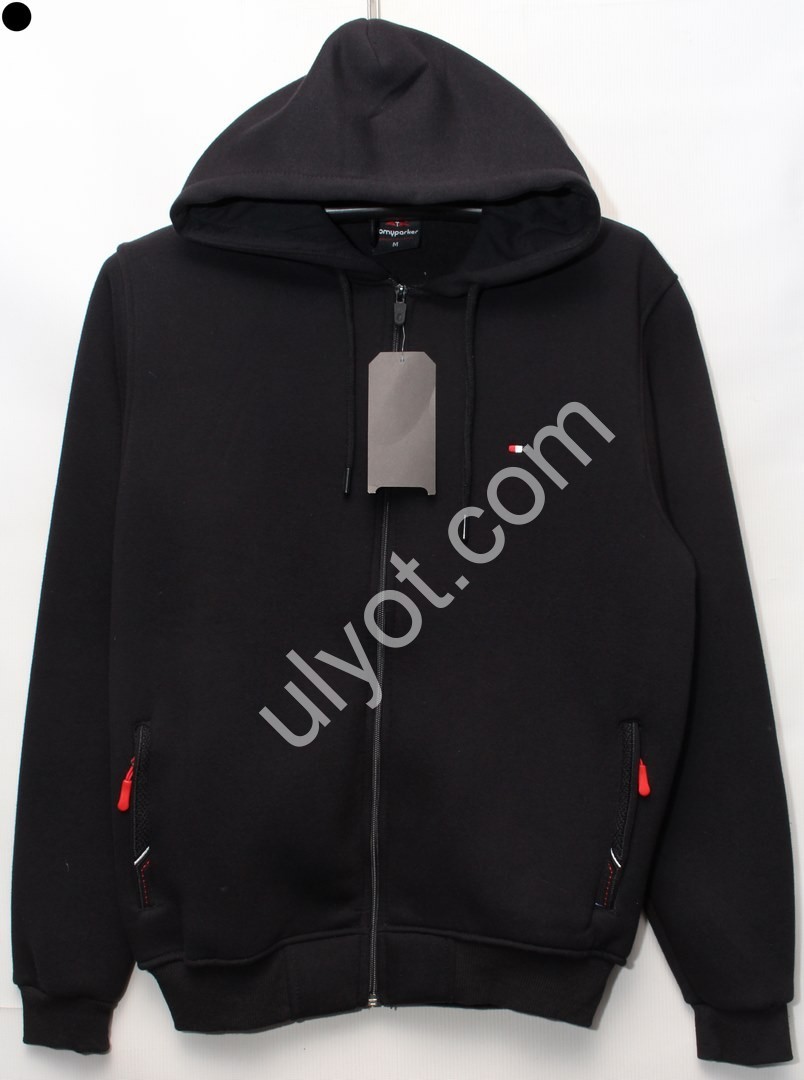 КОФТА (M-2XL) БАЙКА ЧЕРНЫЙ 6078