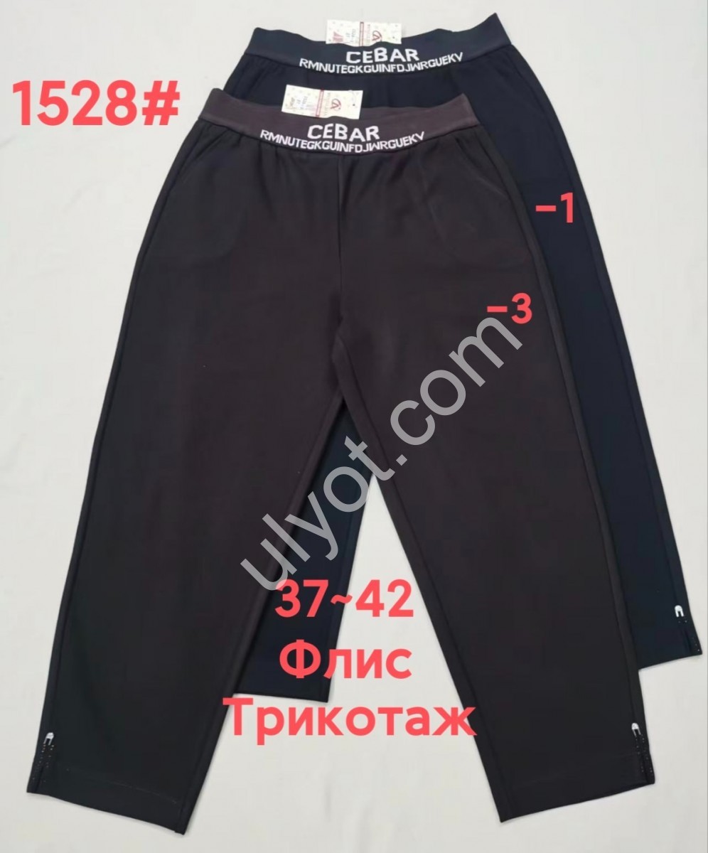 ШТАНЫ (37-42) ФЛИС ЧЕРНЫЙ 1528-1
