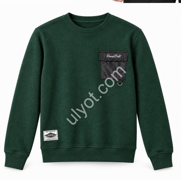 СВИТШОТ AUDSA (M-3XL) Т.ЗЕЛЕНЫЙ 272