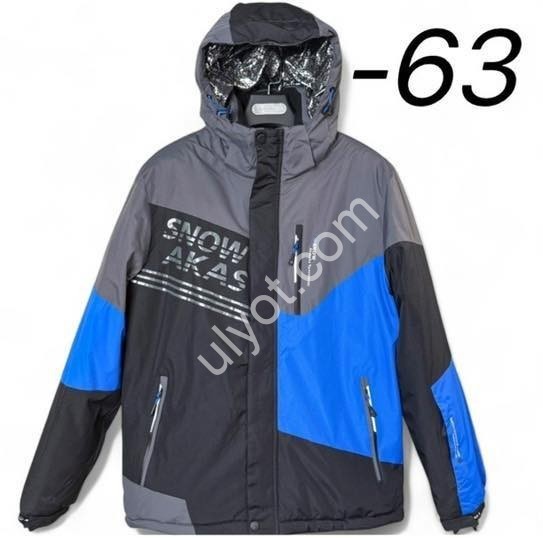 КУРТКА ТЕРМО (M-3XL) СЕРЫЙ+СИНИЙ 23017-63