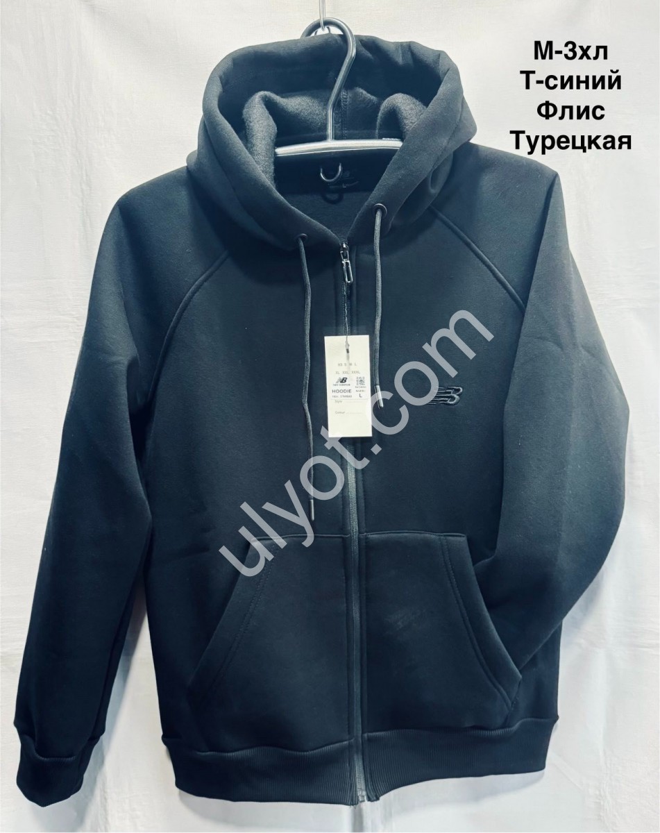 КОФТА N02 (M-3XL) ФЛИС Т.СИНИЙ 