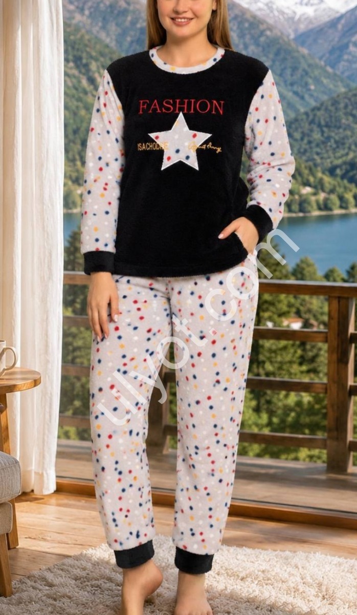 ПІЖАМА FASHION (3XL-5XL) МАХРА Т.СИНІЙ