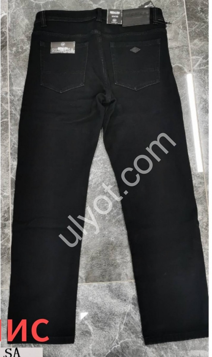 ДЖИНСЫ RESALSA (32-42) ФЛИС ЧЕРНЫЙ 790DT