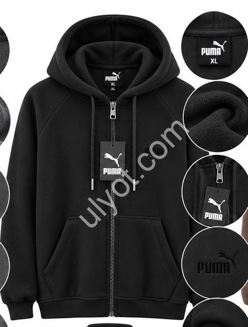 СПОРТ.КОФТА P15 (46-54) ФЛИС ЧЕРНЫЙ 