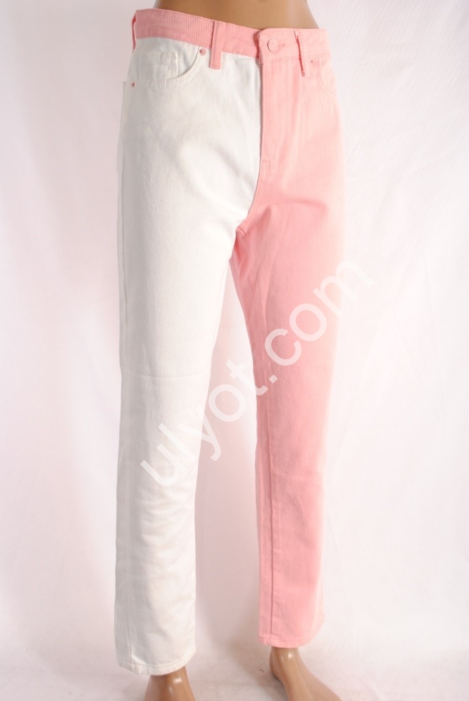 ДЖИНСИ MISS AURA (34-44) БІЛИЙ+РОЖОВИЙ 426