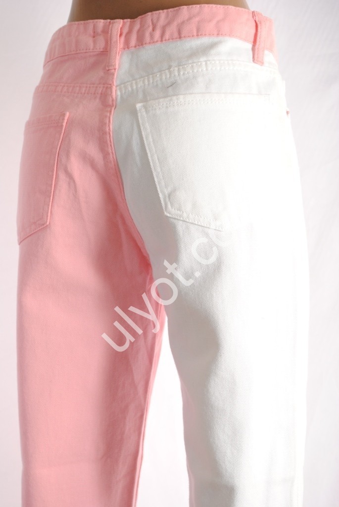 ДЖИНСИ MISS AURA (34-44) БІЛИЙ+РОЖОВИЙ 426