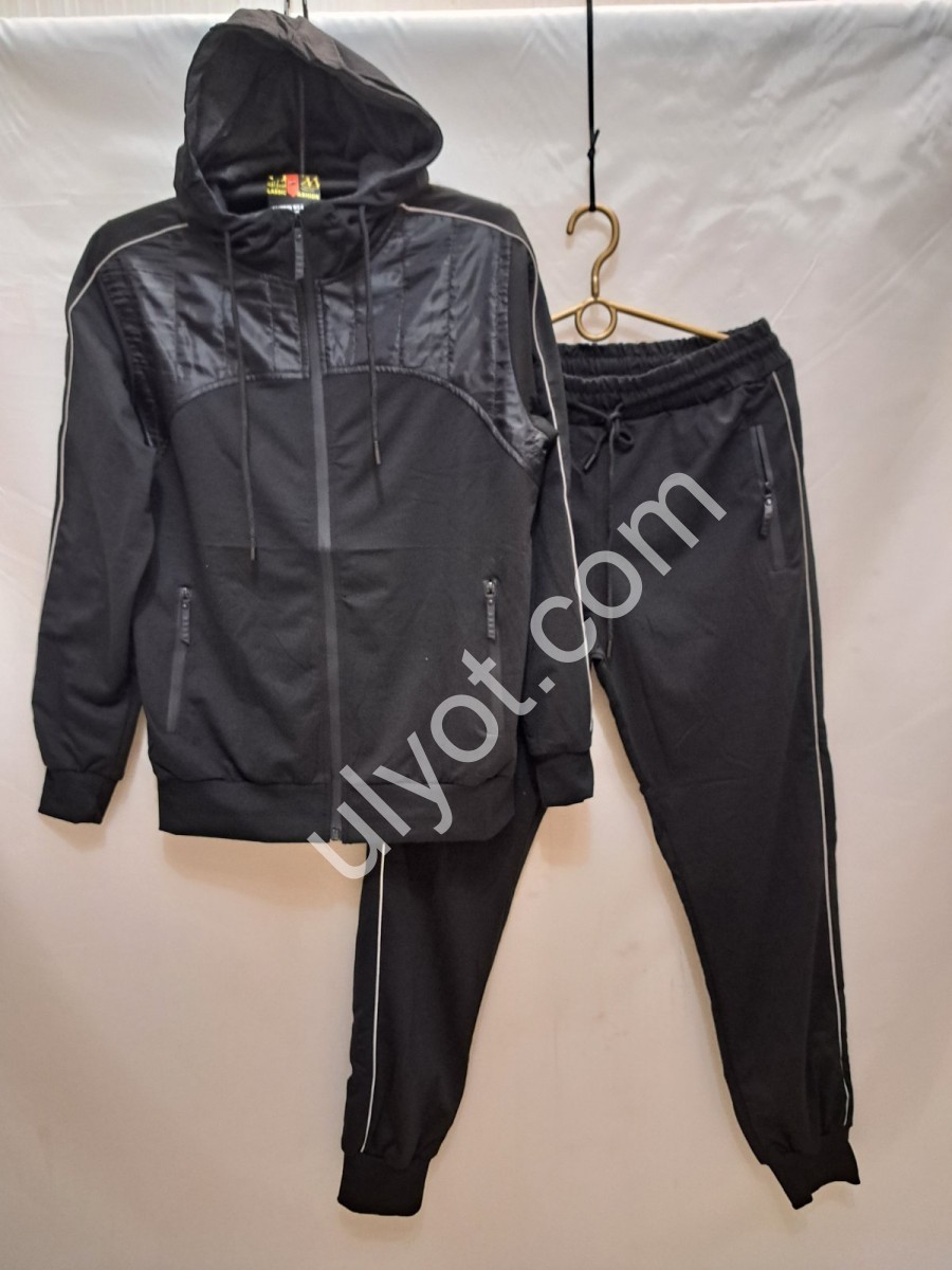 СПОРТ.КОСТЮМ (M-3XL) МАНЖЕТ ЧОРНИЙ 2171