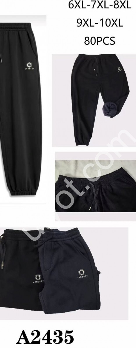 СПОРТ.ШТАНИ (6XL-10XL) МАНЖЕТ ГРАФІТ ФЛІС 2435