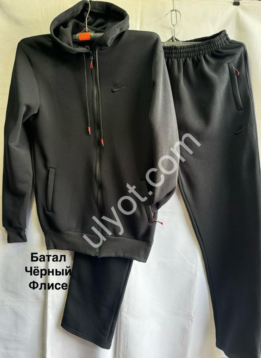 СПОРТ.КОСТЮМ N02 (54-62) ПРЯМОЙ ЧЕРНЫЙ ФЛИС 