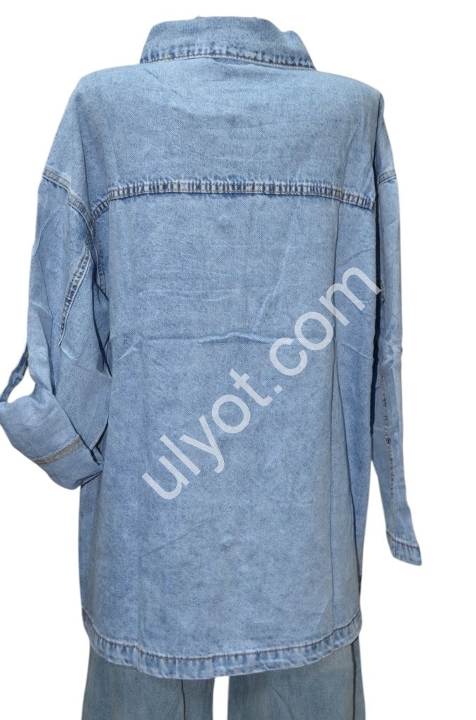 Фото 1 РУБАШКА ДЖИНСОВАЯ LIANA (2XL-7XL) ГОЛУБОЙ 347