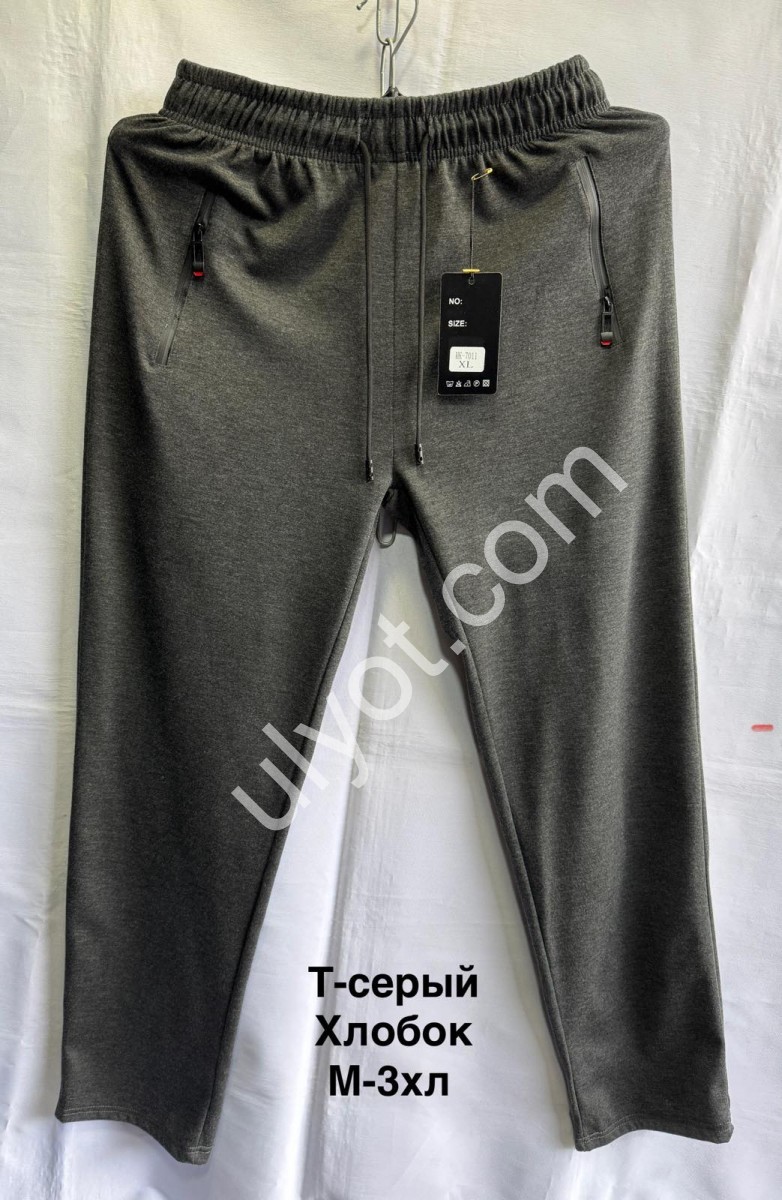 СПОРТ.ШТАНИ (M-3XL) ПРЯМИЙ Т.СІРИЙ 7011