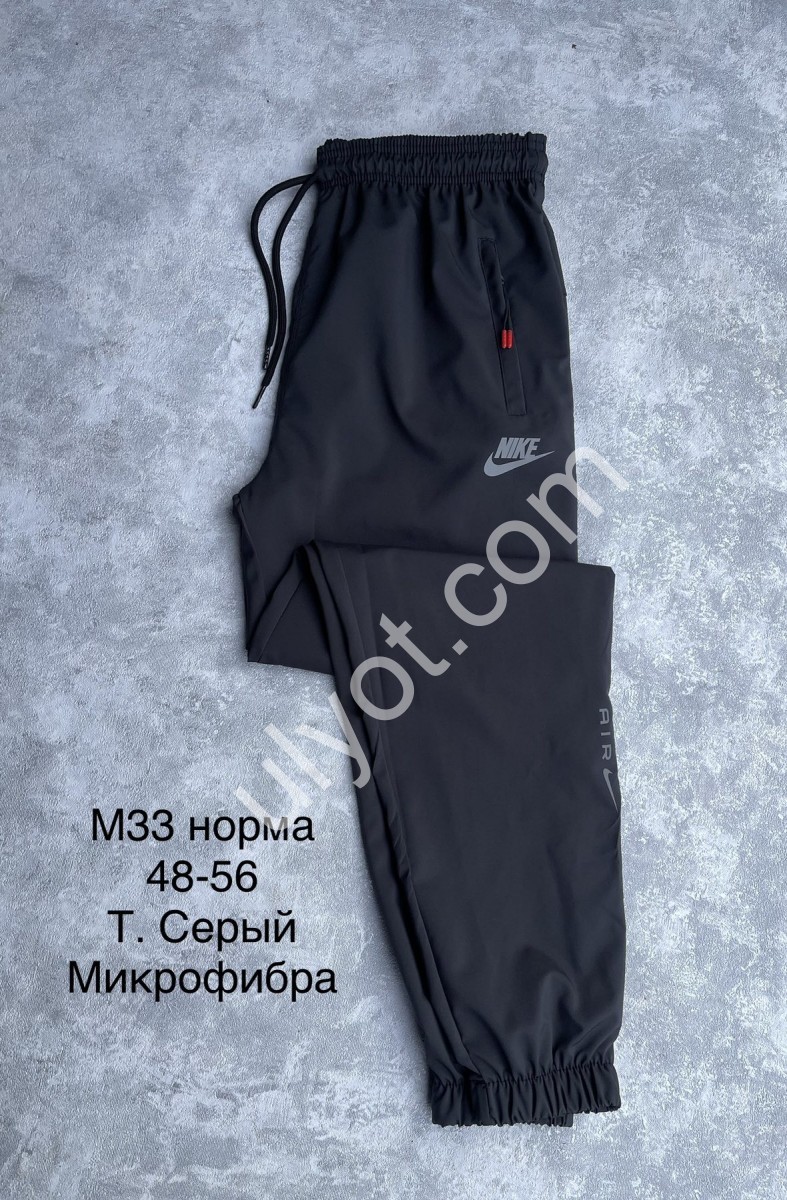 СПОРТ.ШТАНЫ N02 (48-56) МАНЖЕТ Т.СЕРЫЙ M33