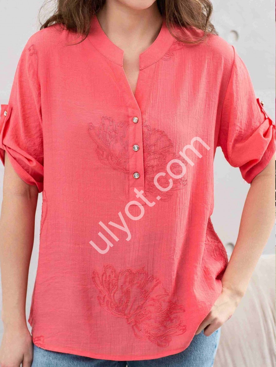 БЛУЗКА (XL-4XL) БЛІДНО-БИЗНЕВИЙ 222