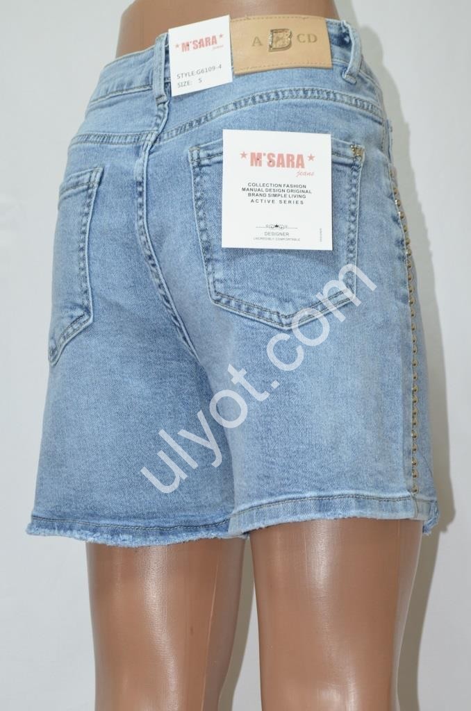 ШОРТИ SASHA (XS-XL) БЛАКИТНИЙ 6109-4