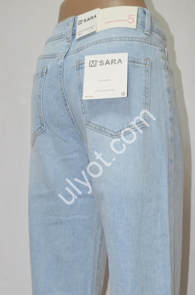 ДЖИНСЫ M.SARA (XS-XL) ГОЛУБОЙ 9786-6