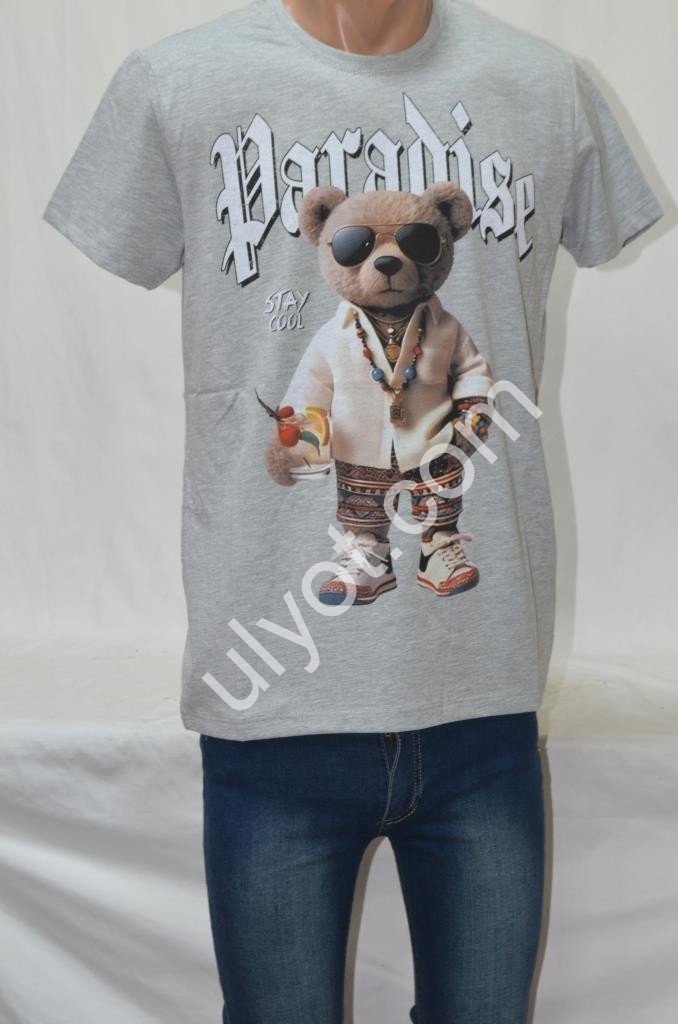 ФУТБОЛКА (S-2XL) СВ.СІРИЙ 4149