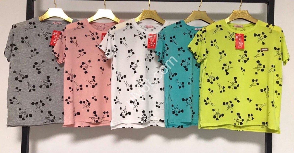 ФУТБОЛКА ЦВЕТОЧКИ (ONESIZE 2XL) МИКС BT262