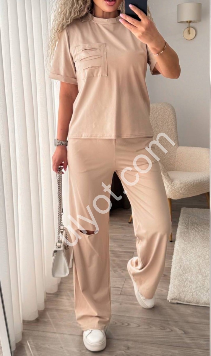 КОСТЮМ (XS-3XL) БЕЖЕВЫЙ 255
