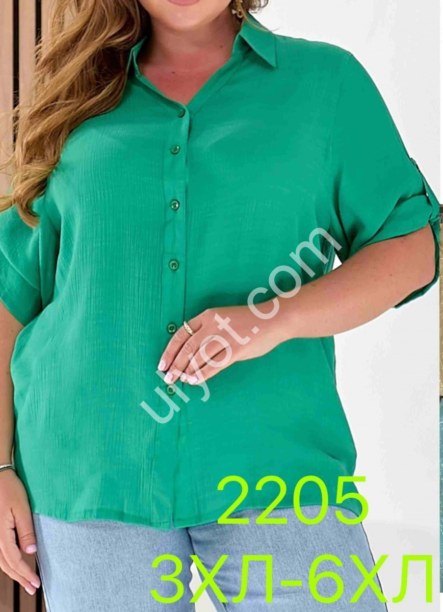 БЛУЗКА (3XL-6XL) ЛИЛОВЫЙ 2205