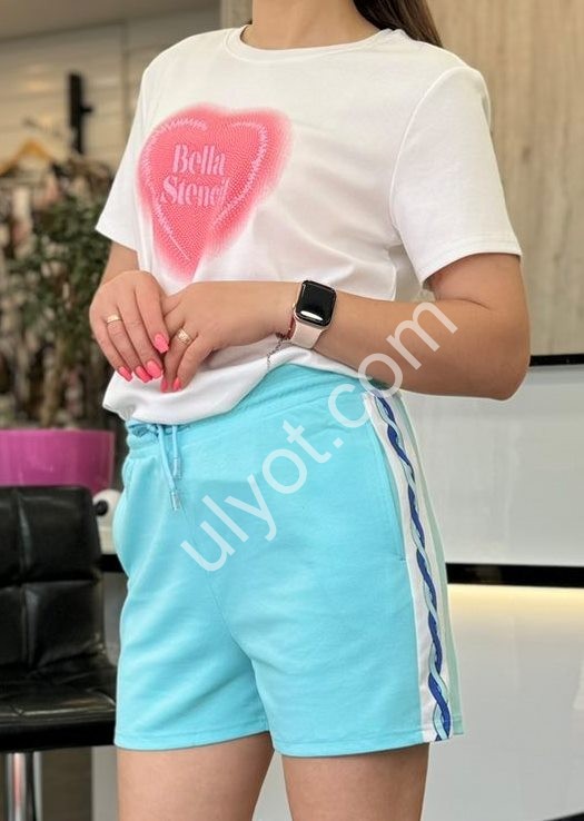 КОСТЮМ (XL-3XL) БІЛИЙ + БЛАКИТНИЙ 202