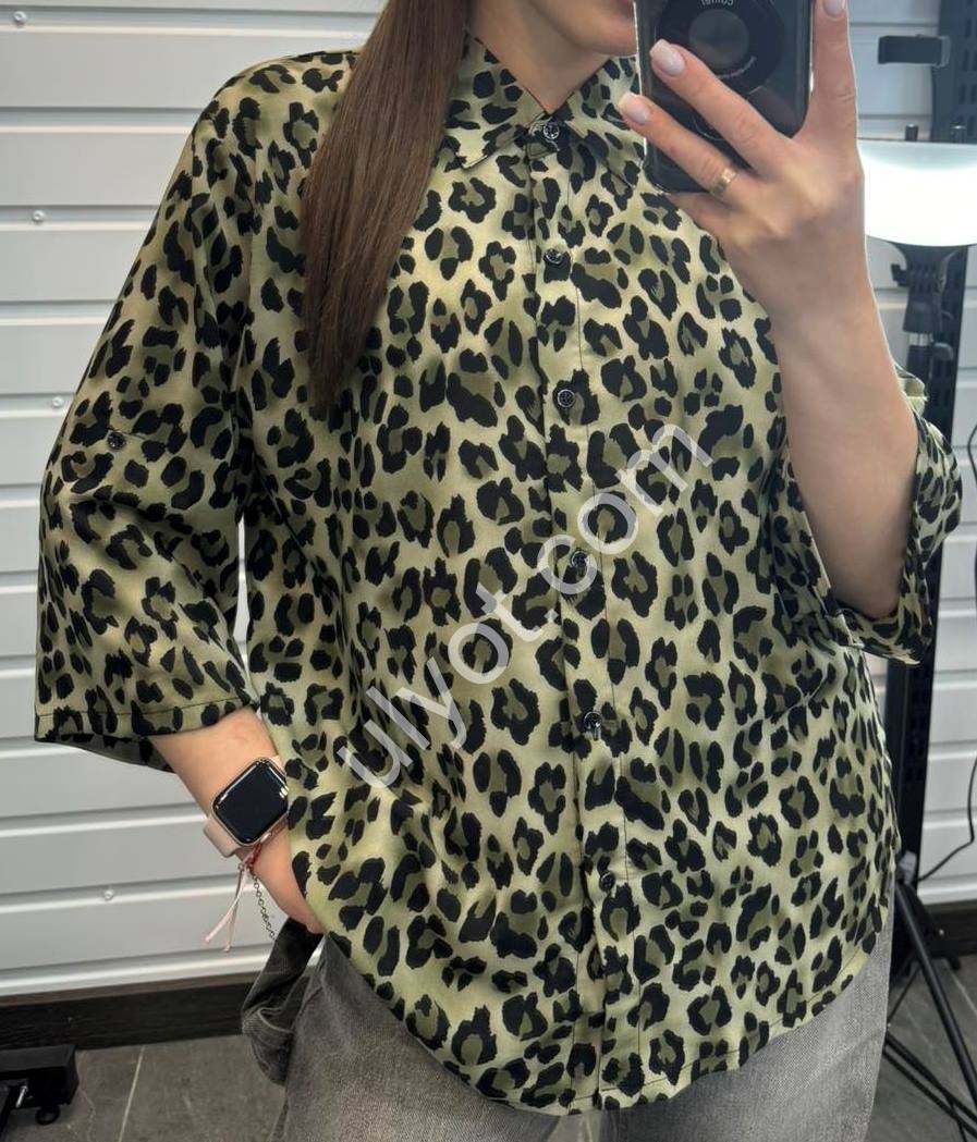 БЛУЗКА (XL-4XL) ЛЕО+ОЛИВКА 8807