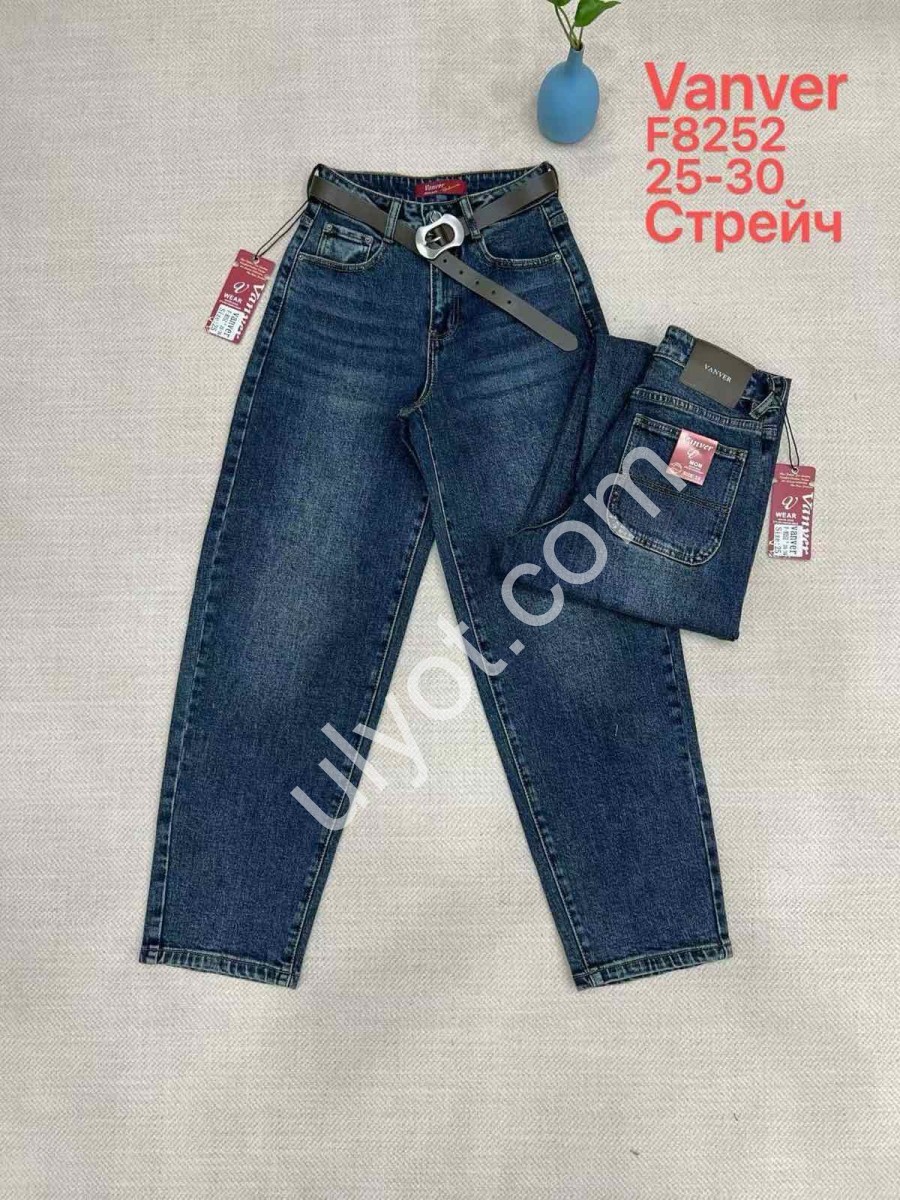 ДЖИНСЫ VANVER (25-30) Т.СИНИЙ 8252