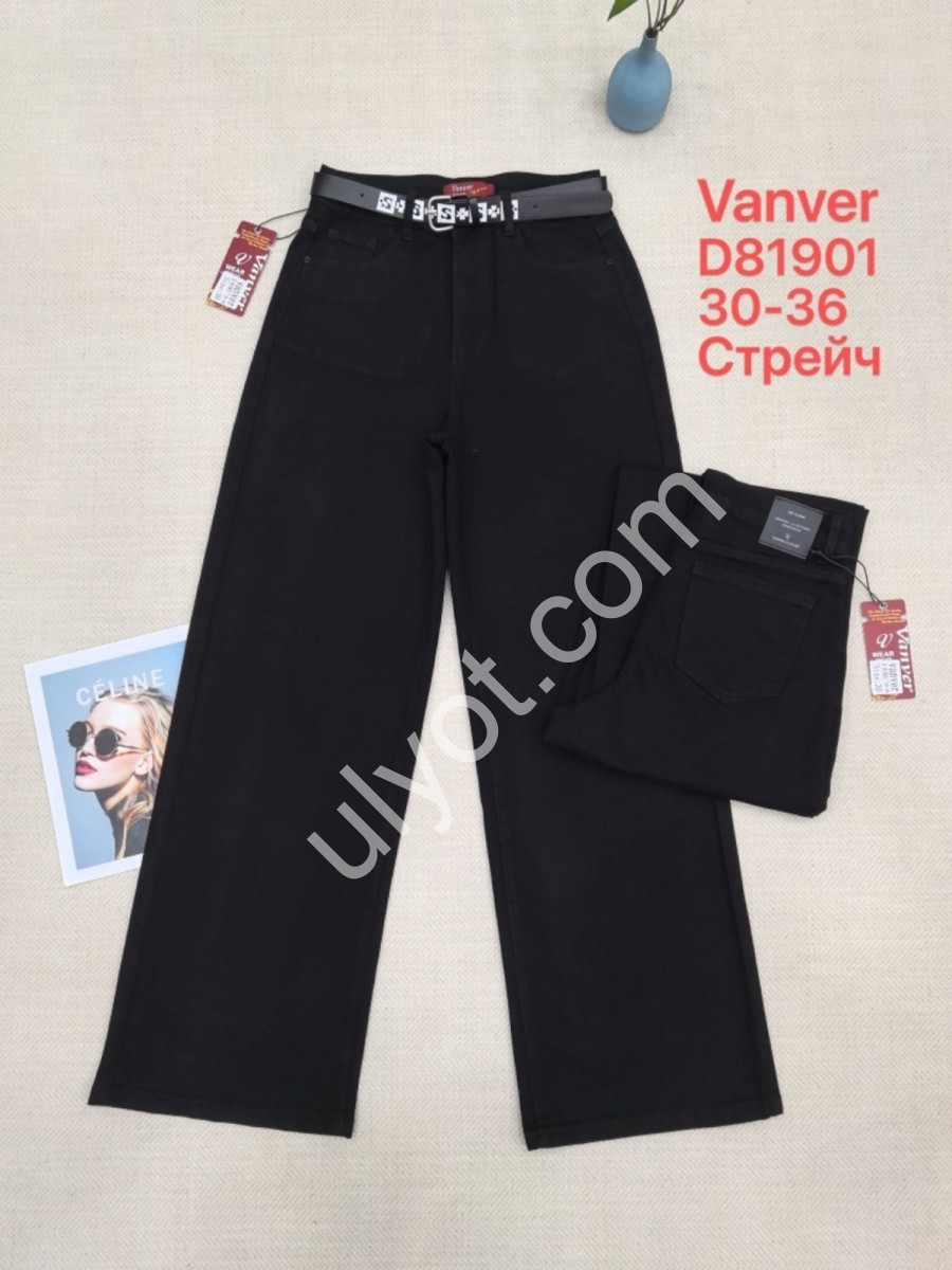 ДЖИНСЫ VANVER (30-36) ЧЕРНЫЙ 81901
