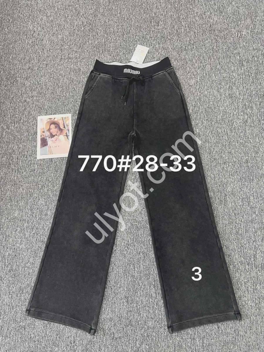 ДЖИНСЫ MIU40 (28-33) Т.СЕРЫЙ 770