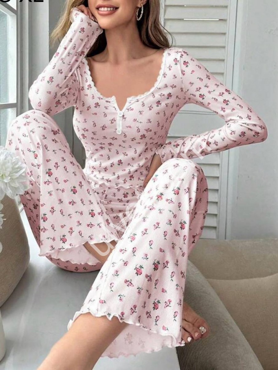 ПІЖАМА (S-XL) СВ.РОЖОВИЙ C0507