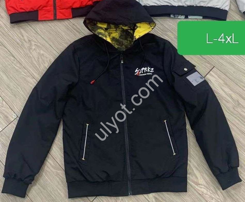 ВЕТРОВКА ДВОХСТОРІН. (L-4XL) ЧОРНИЙ BL-010