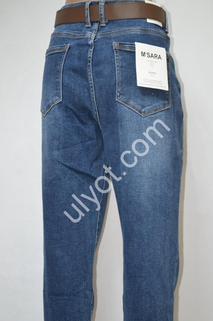 ДЖИНСЫ M.SARA (L-4XL) Т.СИНИЙ 1038-3H