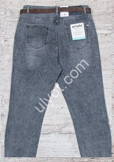 ДЖИНСЫ M.SARA (M-3XL) СЕРЫЙ 898-D