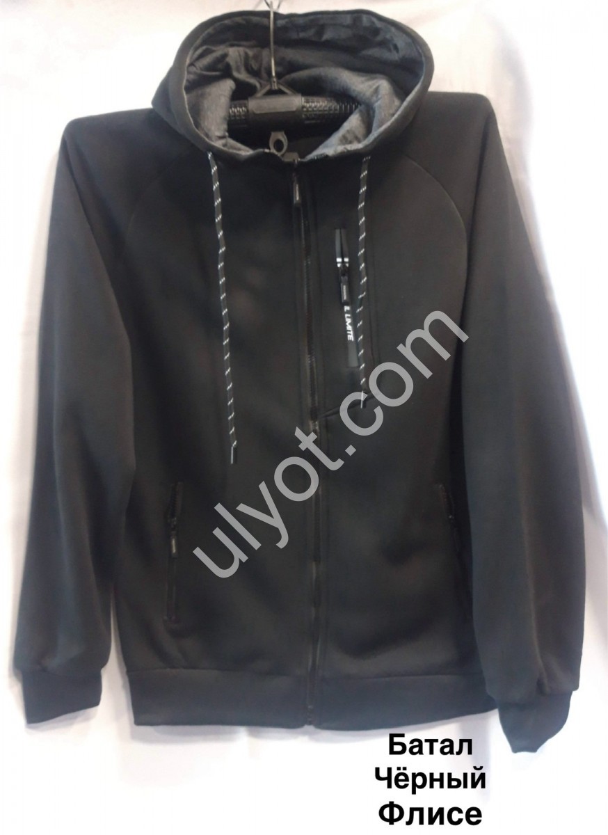 КОФТА (3XL-7XL) ЧОРНИЙ ФЛІС 2331В