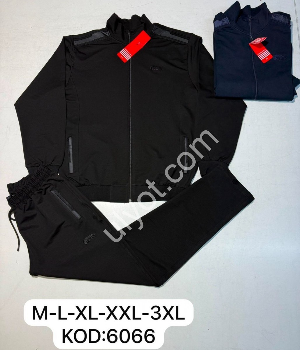 СПОРТ.КОСТЮМ (M-3XL) ПРЯМИЙ ЧОРНИЙ 6066