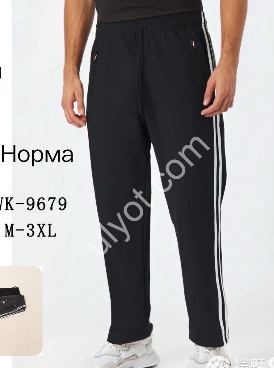 СПОРТ.ШТАНИ (M-3XL) ПРЯМИЙ Т.СИНІЙ 9679