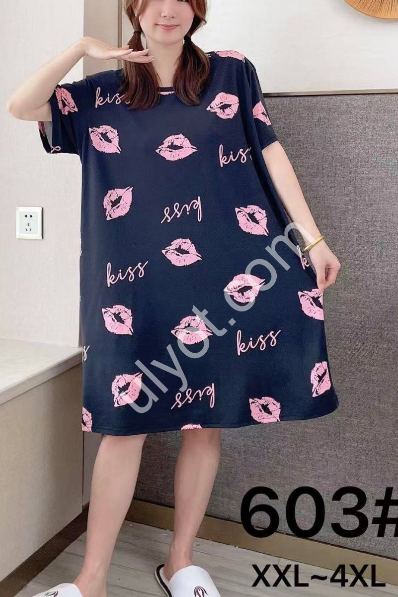 ТУНИКА ПОЦЕЛУЙ (2XL-4XL) Т.СИНИЙ 603