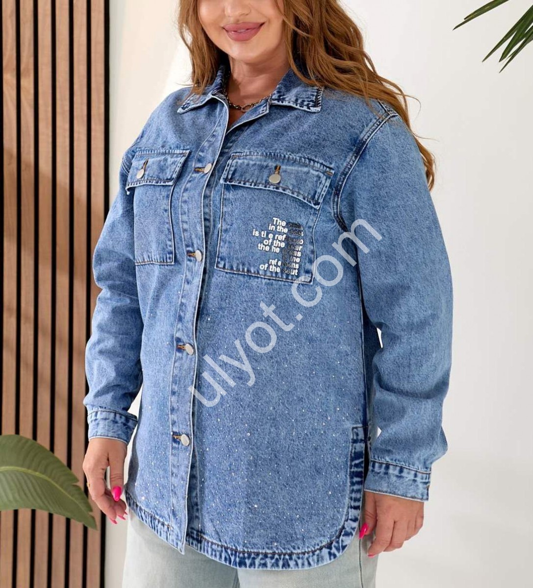 КУРТКА ДЖИНСОВА LIANA (2XL-7XL) СИНІЙ 462