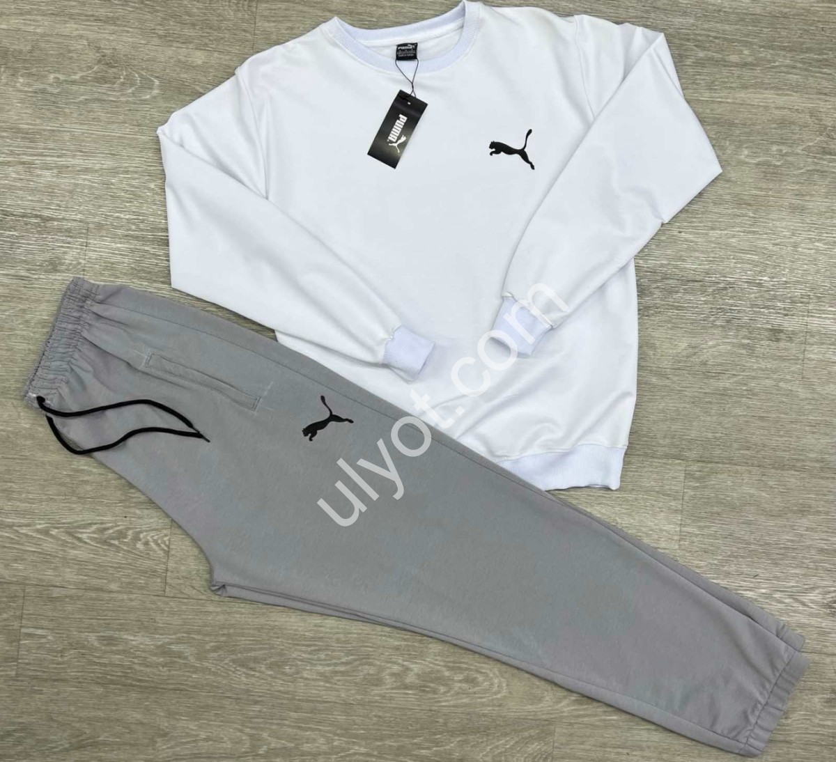 СПОРТ.КОСТЮМ P15 (M-3XL) БЕЛЫЙ+СЕРЫЙ 241/90