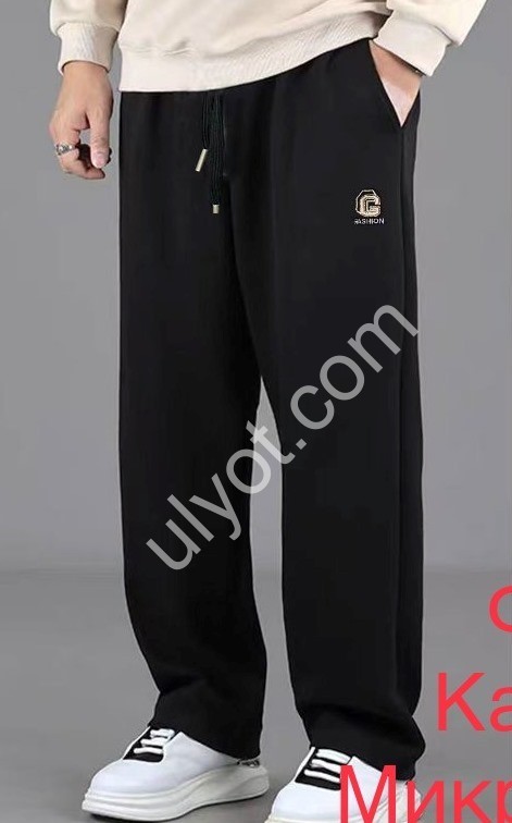СПОРТ.ШТАНЫ (6XL-10XL) ФЛИС ПРЯМОЙ ГРАФИТ 2433